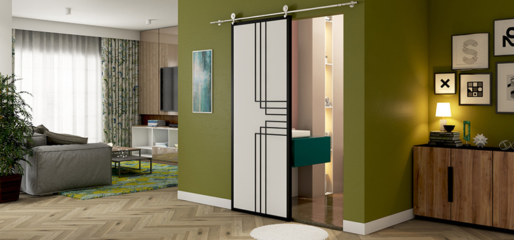 sliding bathroom door installation in Brentwood